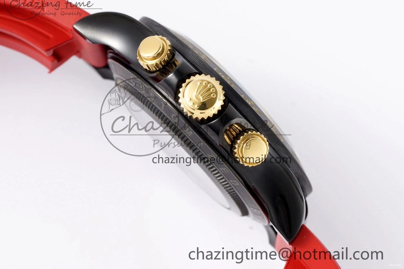 MiroTime 0213 Youthful Daytona PVD Carbon Bezel GETF Best Edition Skeleton Red Dial on Red Rubber Strap SA 1944